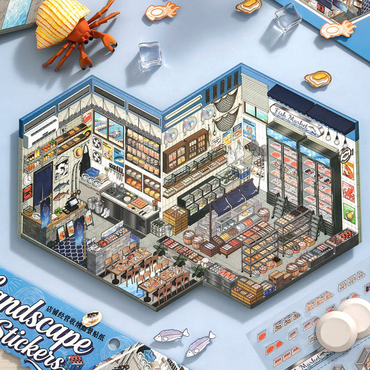 [Fish Market] XL Series Isometric Scene Stickers