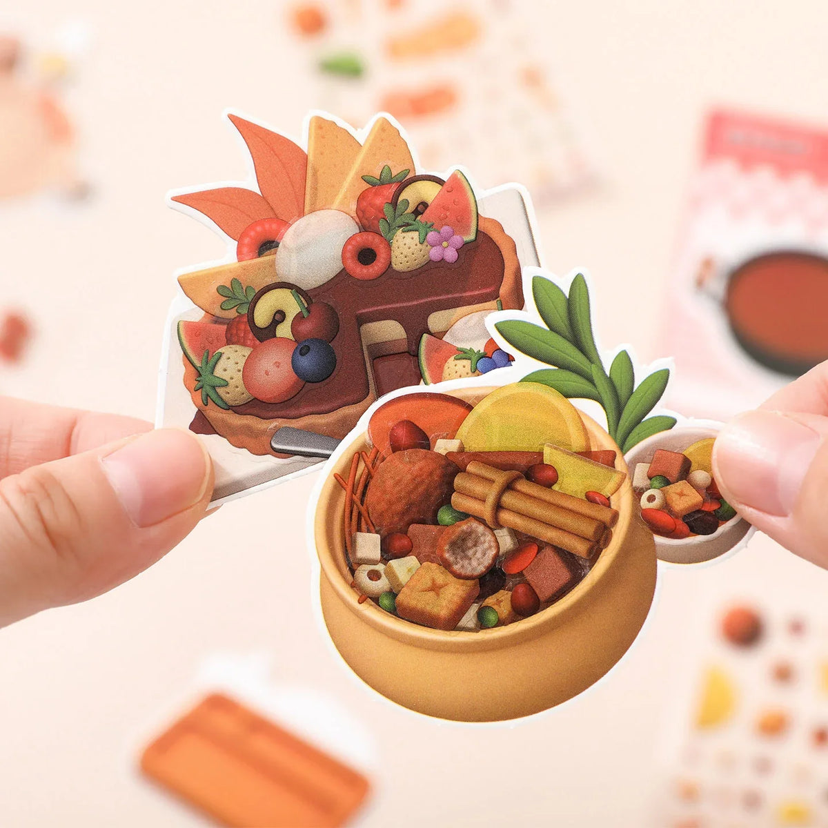 Mini Food Series - 8-in-1 Pocket Scene Sticker Book [Choose from 4 themes]