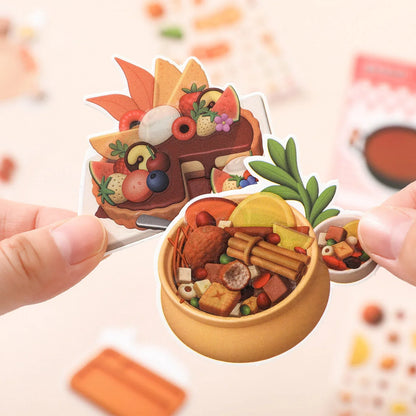 Mini Food Series - 8-in-1 Pocket Scene Sticker Book [Choose from 4 themes]