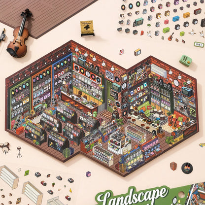 [Record Store] XL Series Isometric Scene Stickers