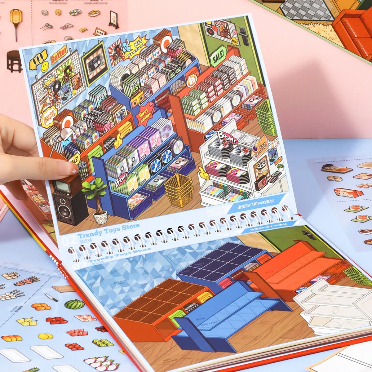 [Food Paradise] 10-in-1 Immersive Scene Sticker Book