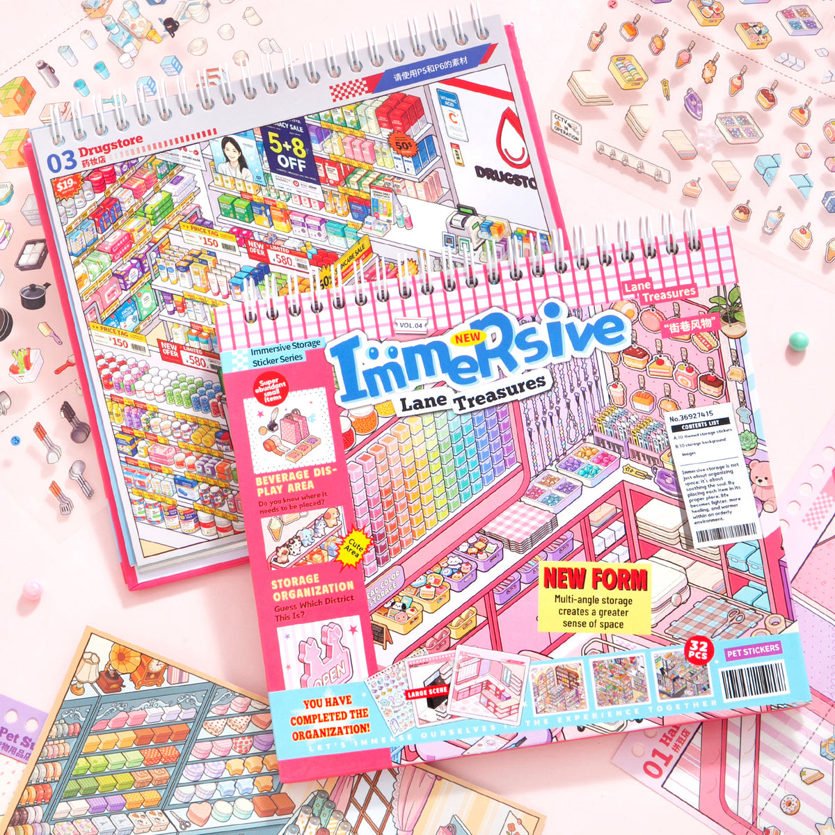 [Lane Treasures] 10-in-1 Immersive Scene Sticker Book