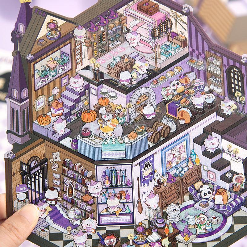 [Magic Academy] XL Series Isometric Scene Stickers - Cozy Sticker Room