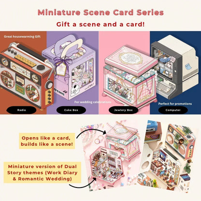 [Radio] Isometric Miniature Sticker Scene Card - Cozy Sticker Room