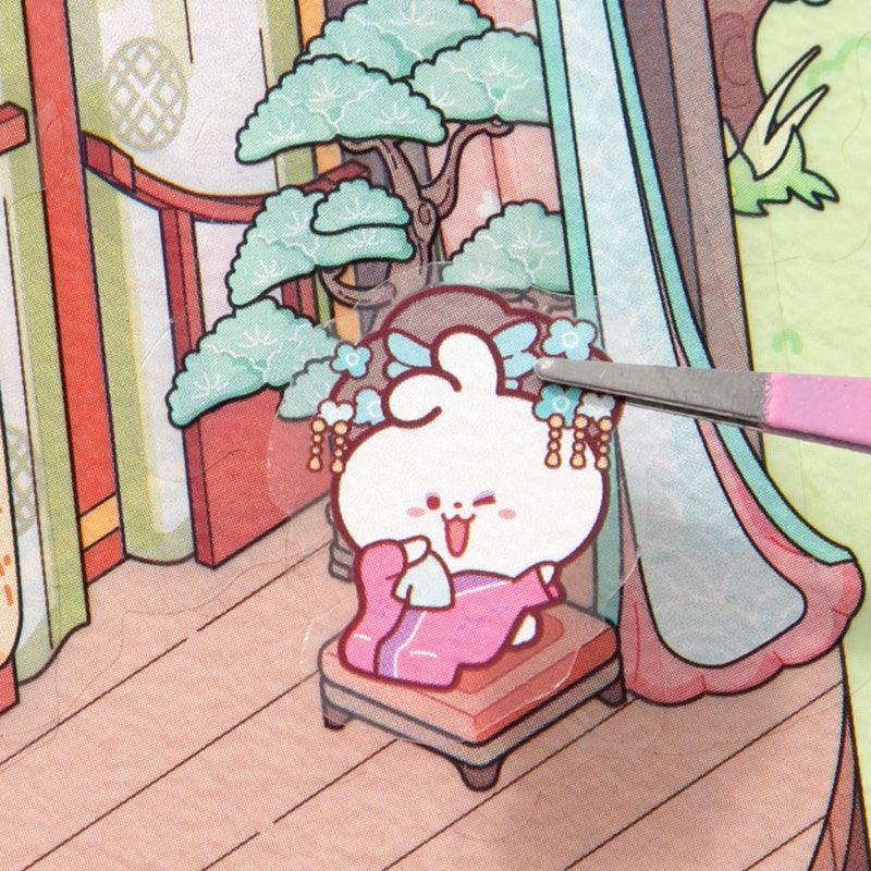 [Palace Blossoms in Snow] XL Series Isometric Scene Stickers - Cozy Sticker Room