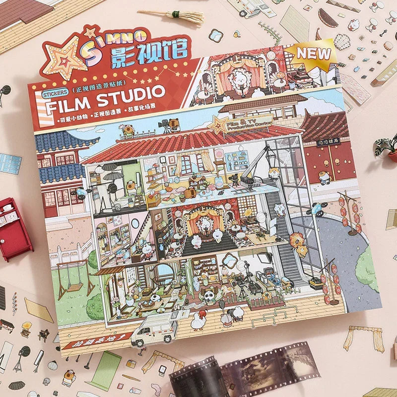 [Film Studio] Front-View XL Scene Stickers - Cozy Sticker Room