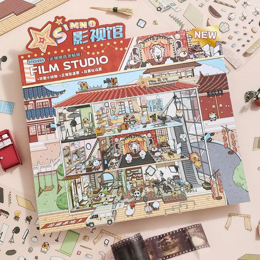 [Film Studio] Front-View XL Scene Stickers - Cozy Sticker Room