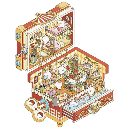 [Suitcase Paradise] Isometric Miniature Scene Stickers - Cozy Sticker Room