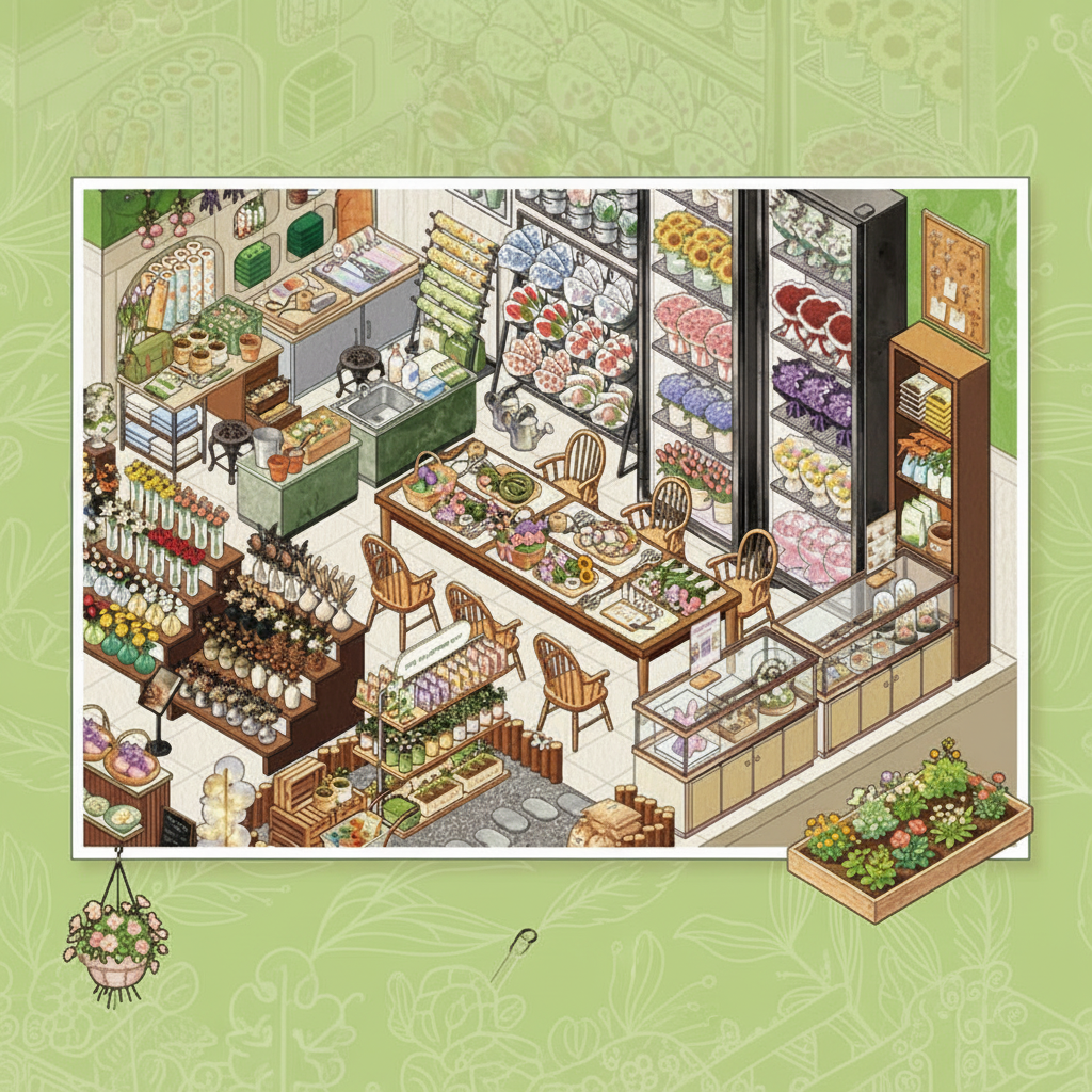 [Floral Studio] XL Series Isometric Scene Stickers