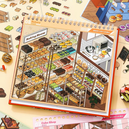 [Food Paradise] 10-in-1 Immersive Scene Sticker Book