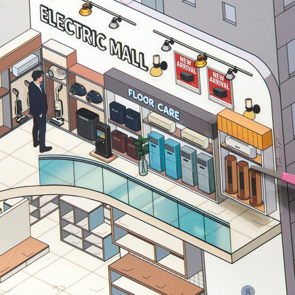 [Urban Life Circle] 8-in-1 Mall Grid Booth XL Scene Sticker Book