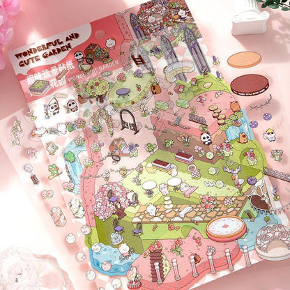 [Wonderful Garden] XL Series Isometric Scene Stickers - Cozy Sticker Room