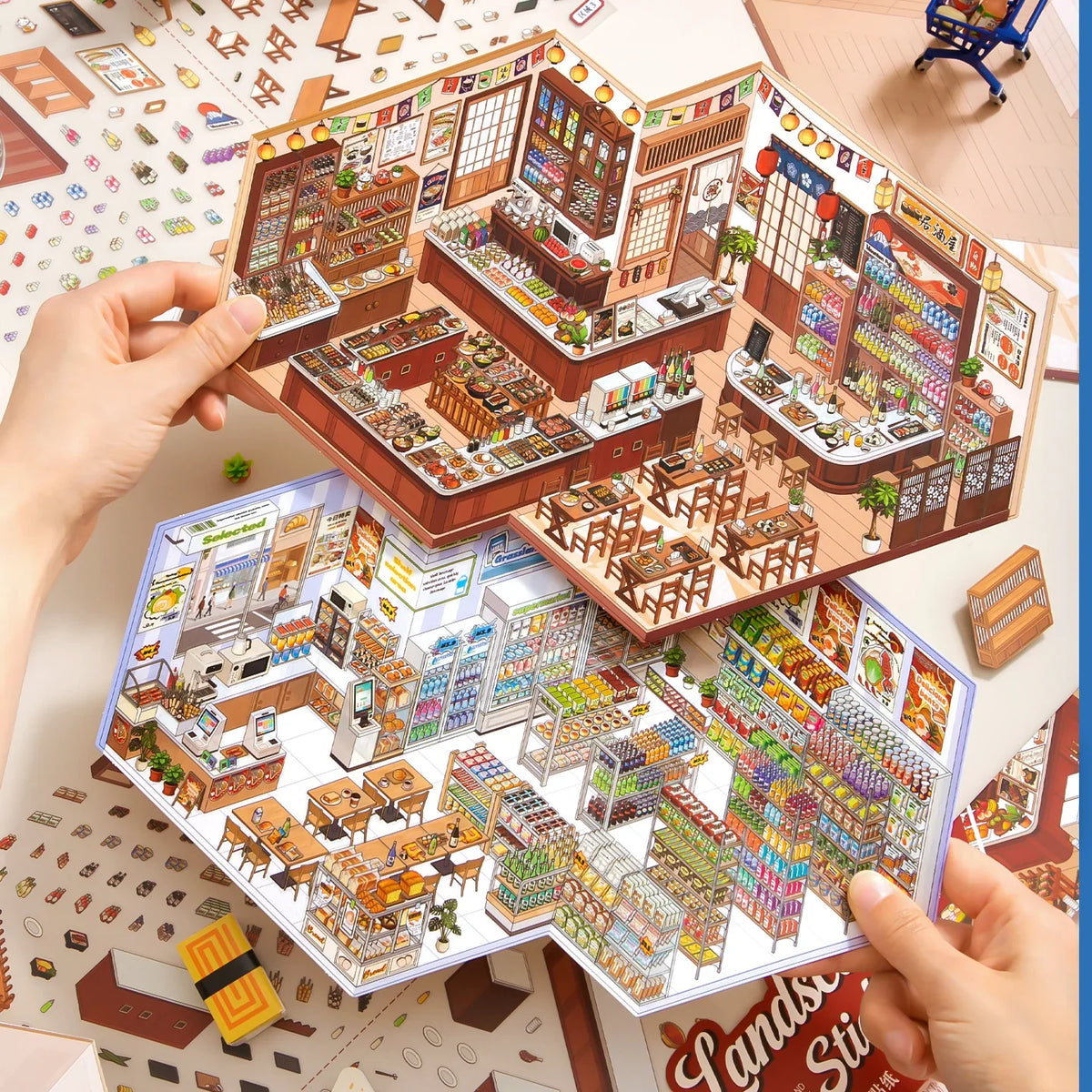 [Japanese Restaurant] XL Series Isometric Scene Stickers