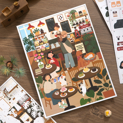 [Cafe Spot] Sticker By Number Scene Kit