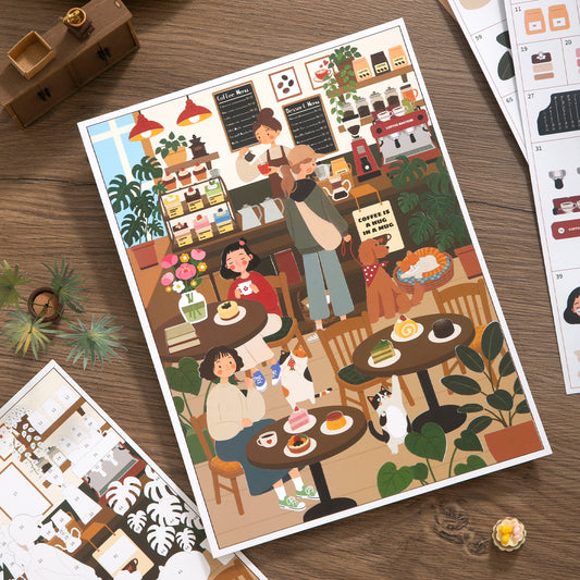 [Cafe Spot] Sticker By Number Scene Kit