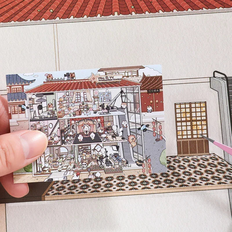 [Film Studio] Front-View XL Scene Stickers - Cozy Sticker Room