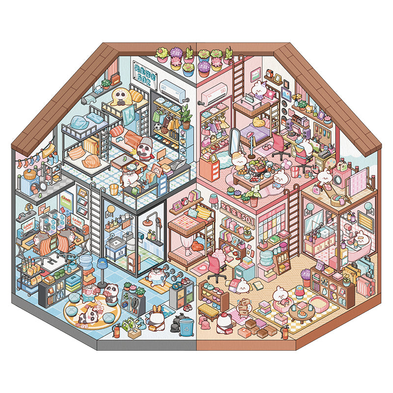 [Happy Student Dorm] Interactive 2-in-1 Isometric Scene Stickers