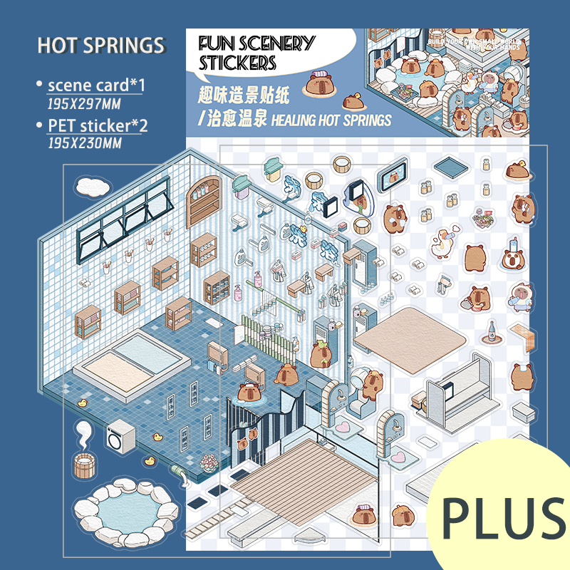[Hot Spring] Midi Series Isometric Scene Stickers