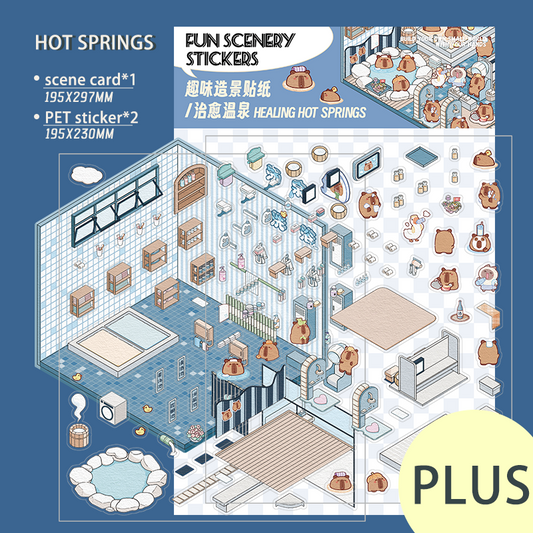 [Hot Spring] Midi Series Isometric Scene Stickers
