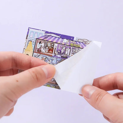 [Escape Room] Front-View XL Scene Stickers - Cozy Sticker Room