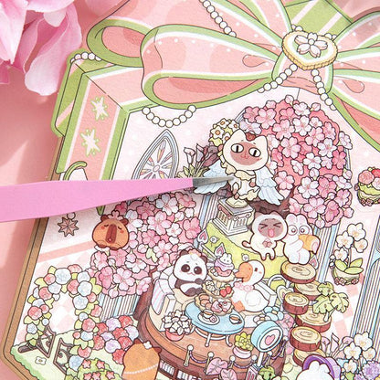 [Flower Gift Box] Isometric Miniature Scene Stickers - Cozy Sticker Room