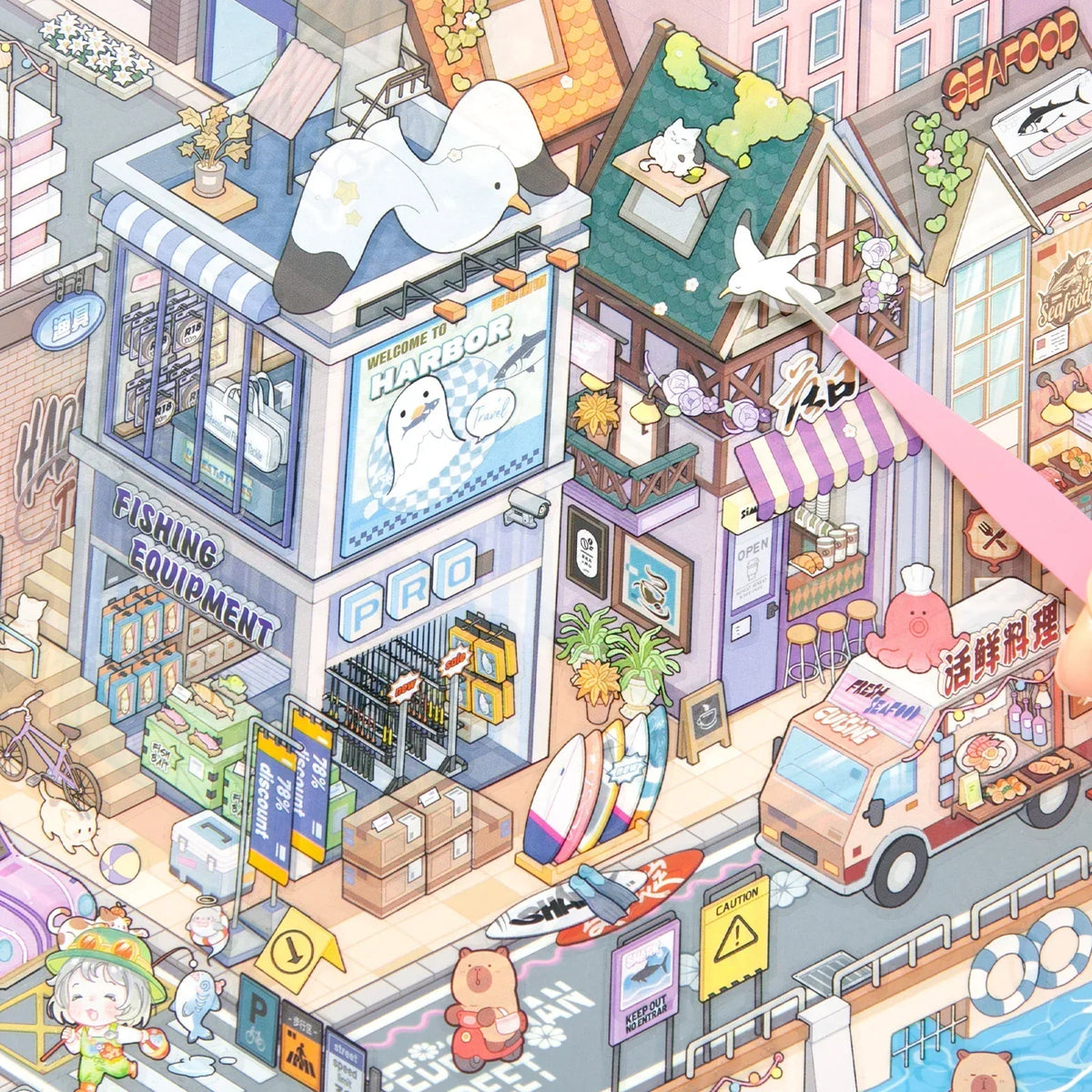 [Harbour Town] XL Series Isometric Scene Stickers