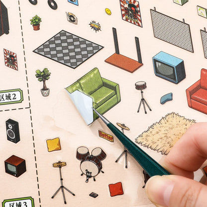 [Record Store] XL Series Isometric Scene Stickers