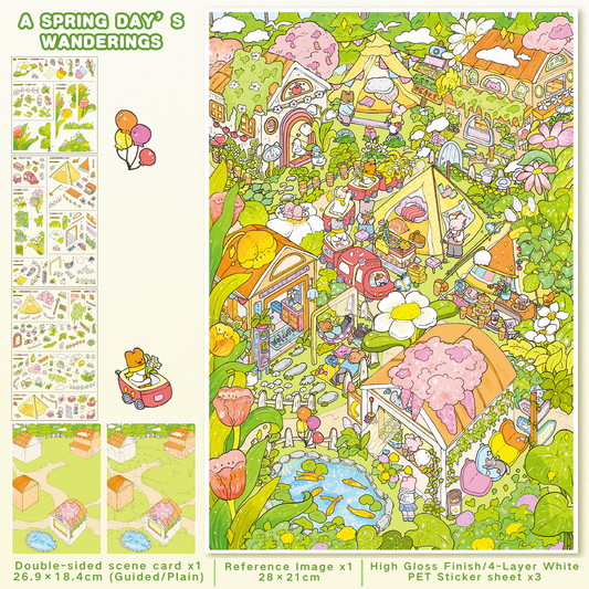 [A Spring Day's Wanderings] Midi Series Isometric Scene Stickers