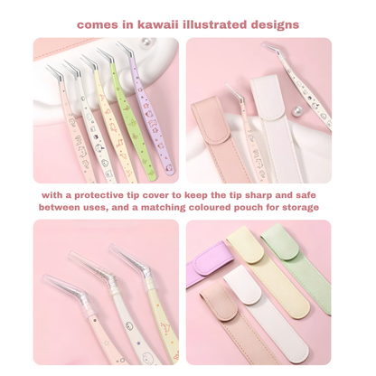 Long-Tip Angled Precision Craft Tweezers