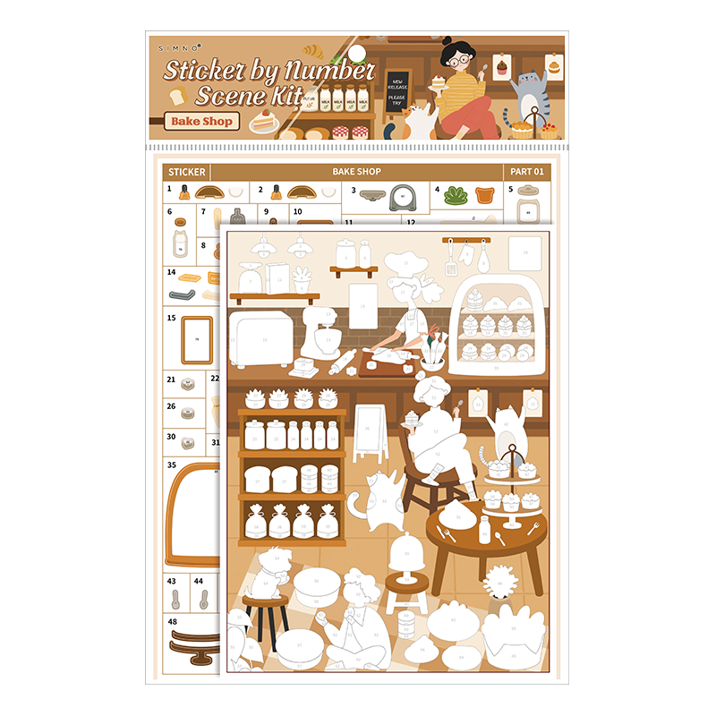 [Bake Shop] Sticker By Number Scene Kit