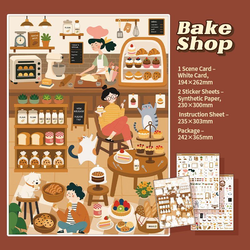 [Bake Shop] Sticker By Number Scene Kit