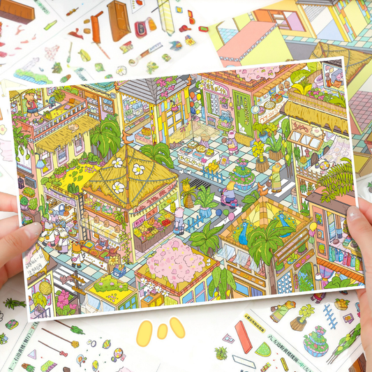 [Beautiful Flower Town] Midi Series Isometric Scene Stickers