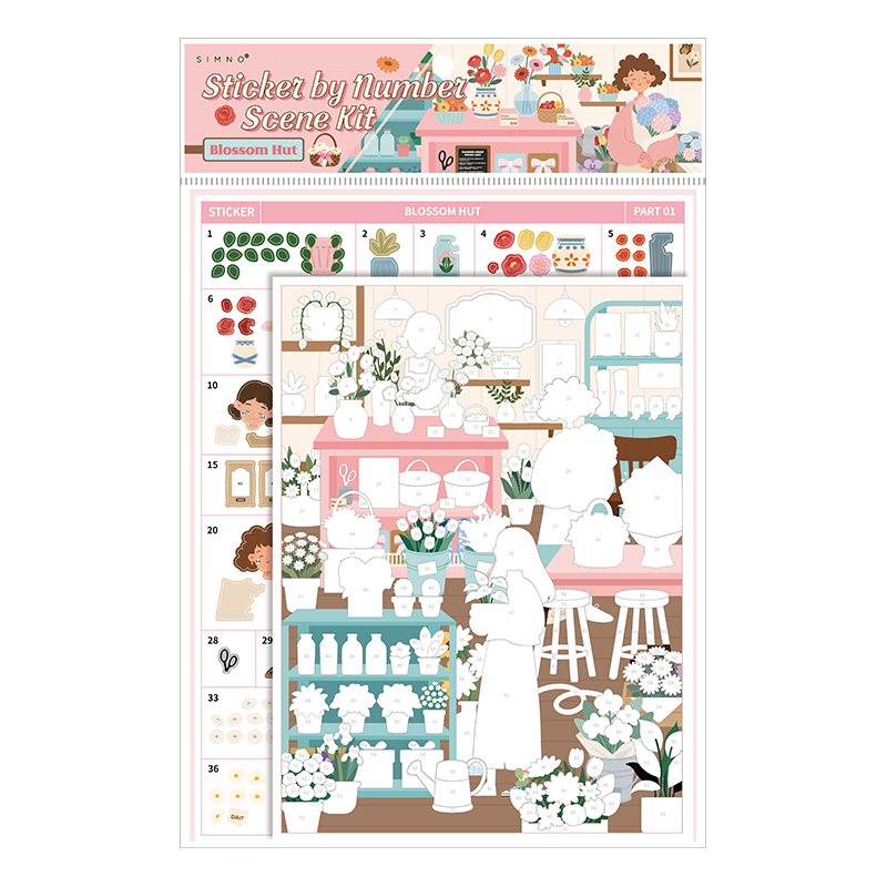[Blossom Hut] Sticker By Number Scene Kit