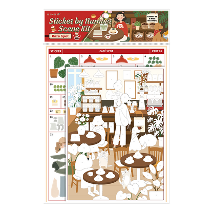 [Cafe Spot] Sticker By Number Scene Kit