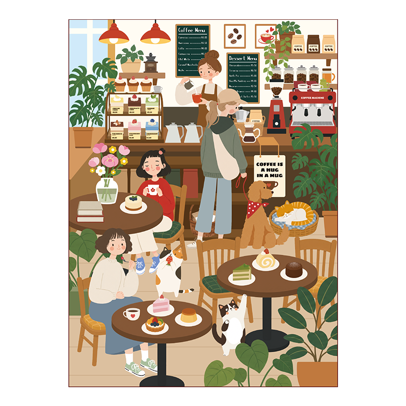 [Cafe Spot] Sticker By Number Scene Kit