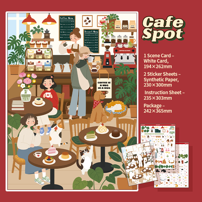 [Cafe Spot] Sticker By Number Scene Kit