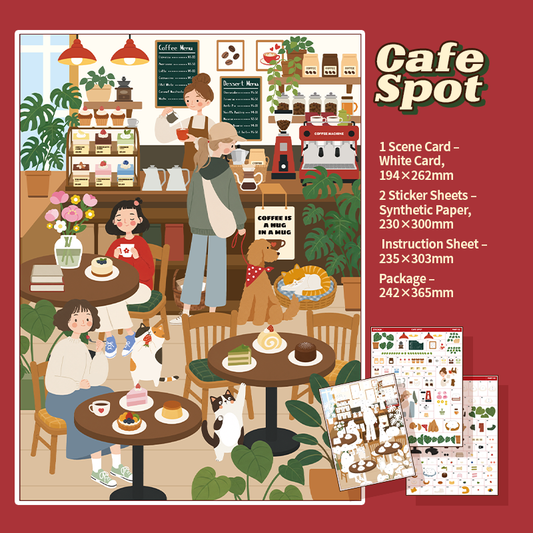 [Cafe Spot] Sticker By Number Scene Kit