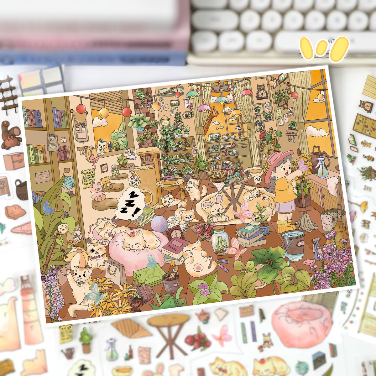 [Cat Room Story] Midi Series Isometric Scene Stickers