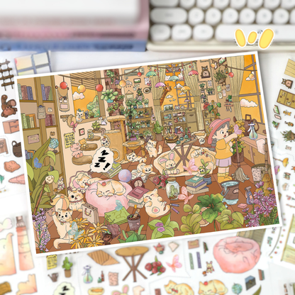 [Cat Room Story] Midi Series Isometric Scene Stickers