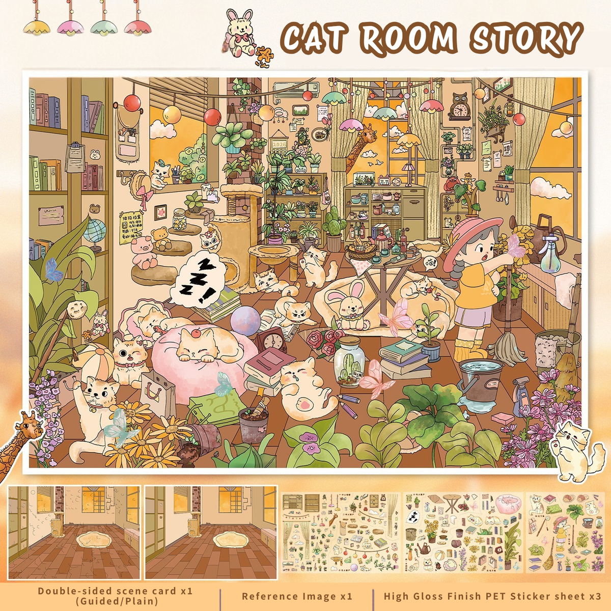 [Cat Room Story] Midi Series Isometric Scene Stickers