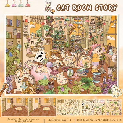 [Cat Room Story] Midi Series Isometric Scene Stickers