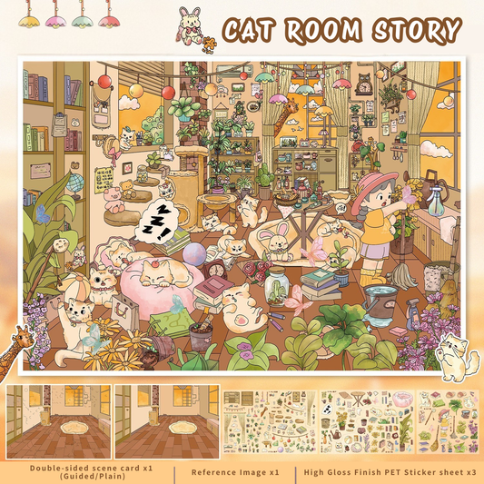 [Cat Room Story] Midi Series Isometric Scene Stickers
