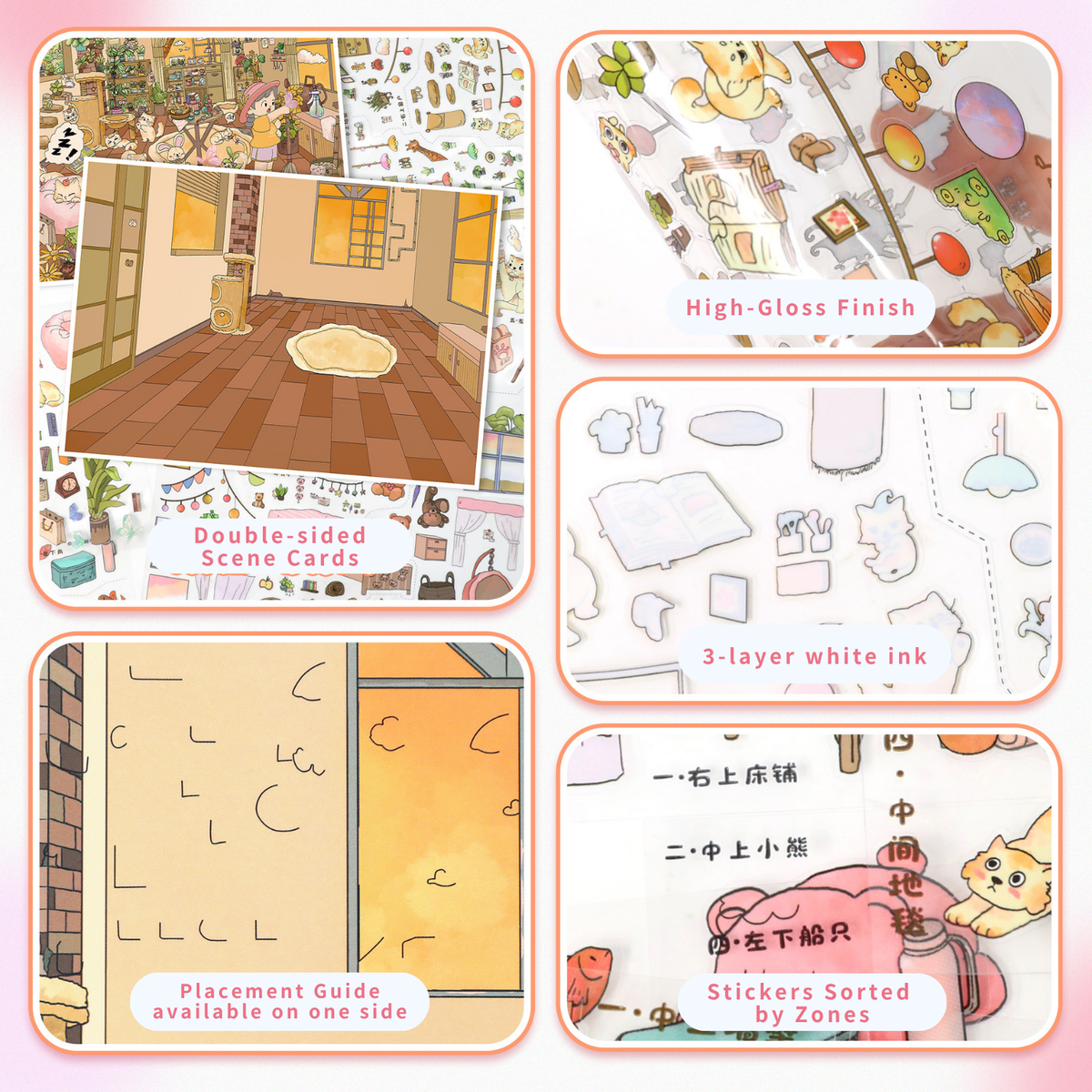 [Cat Room Story] Midi Series Isometric Scene Stickers