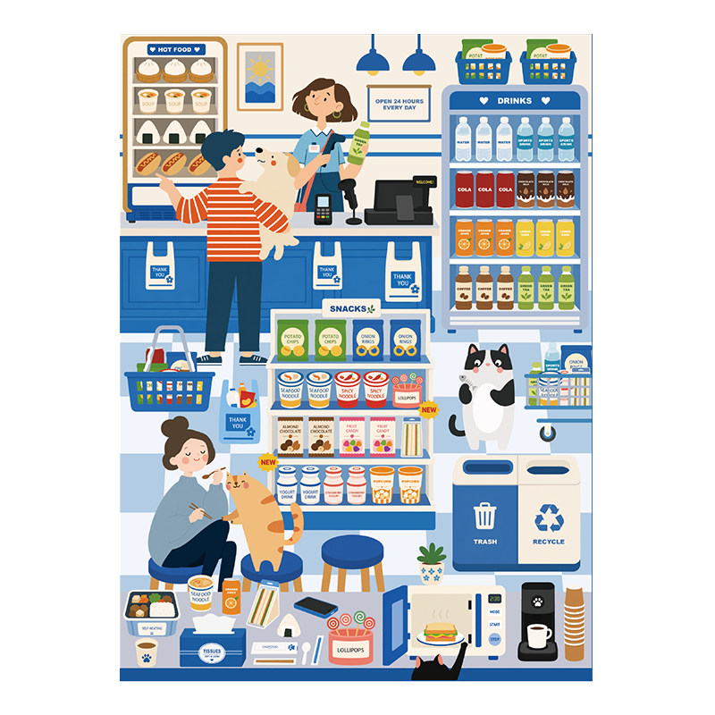 [Corner Mart] Sticker By Number Scene Kit
