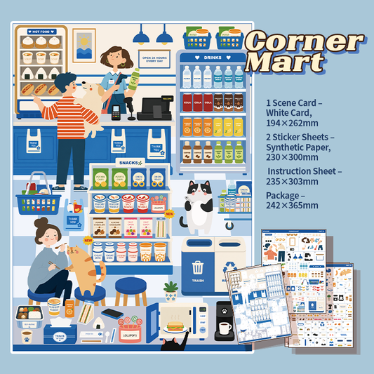 [Corner Mart] Sticker By Number Scene Kit