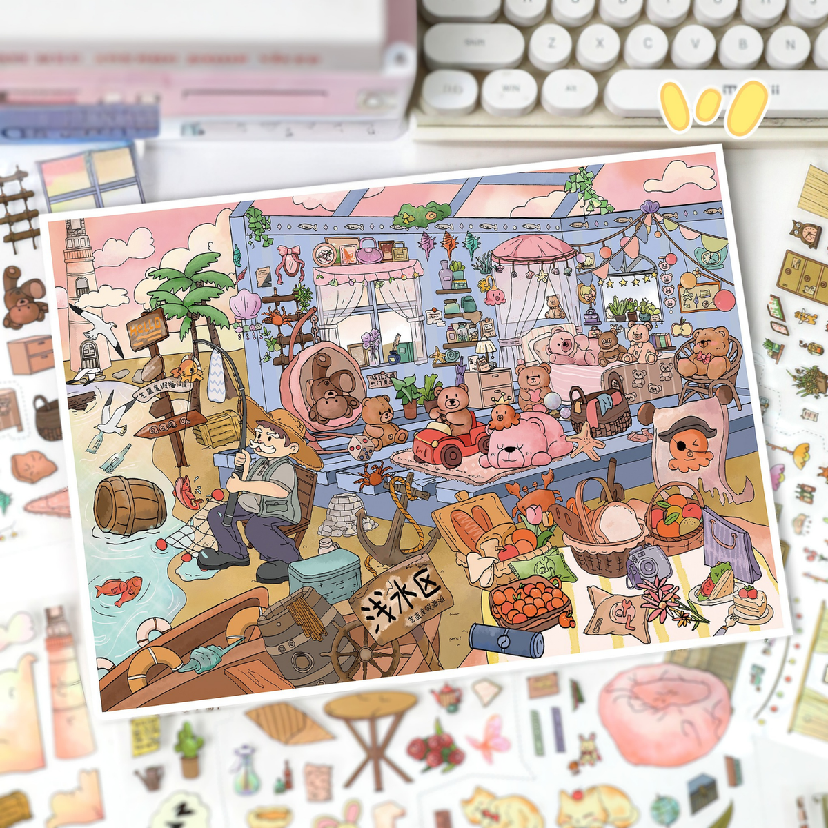 [Fishing Village Beach Resort] Midi Series Isometric Scene Stickers