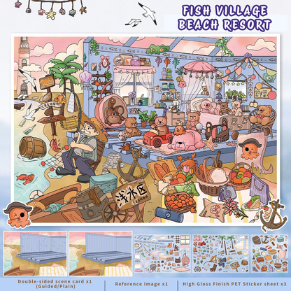 [Fishing Village Beach Resort] Midi Series Isometric Scene Stickers