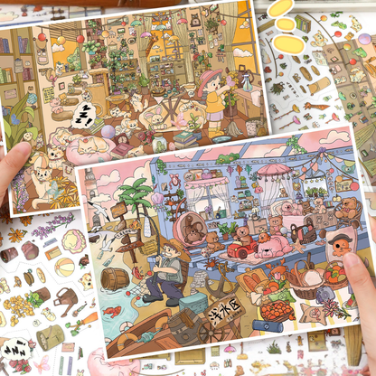 [Fishing Village Beach Resort] Midi Series Isometric Scene Stickers