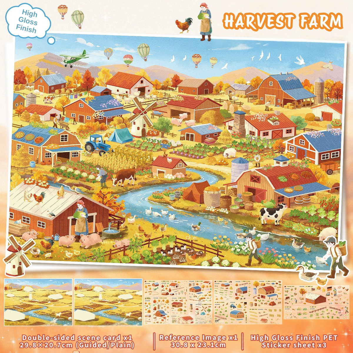 [Harvest Farm] XL Series Isometric Scene Stickers