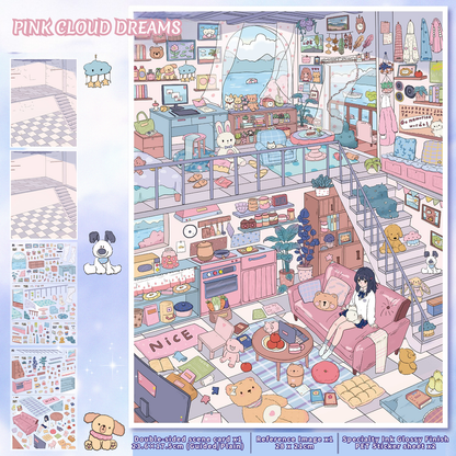 [Pink Cloud Dreams] Midi Series Isometric Scene Stickers